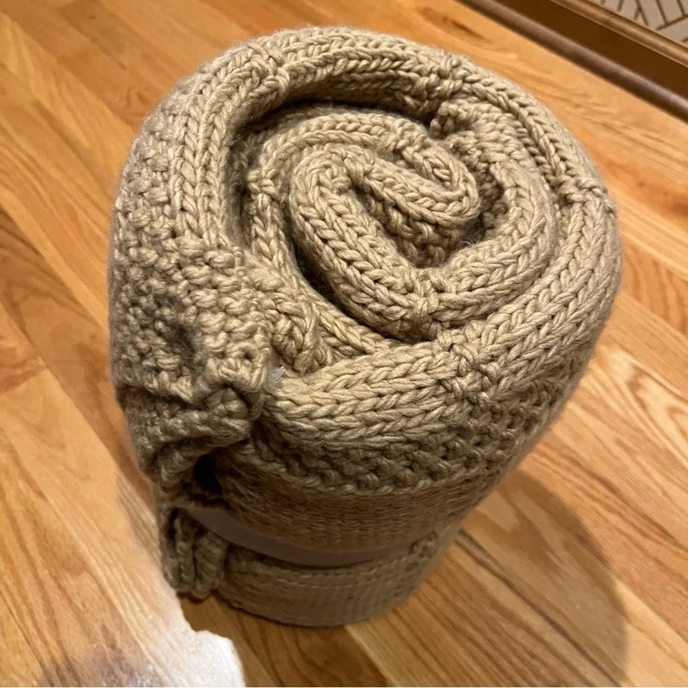 Threshold Studio McGee Grid Knit Throw Blanket Tan